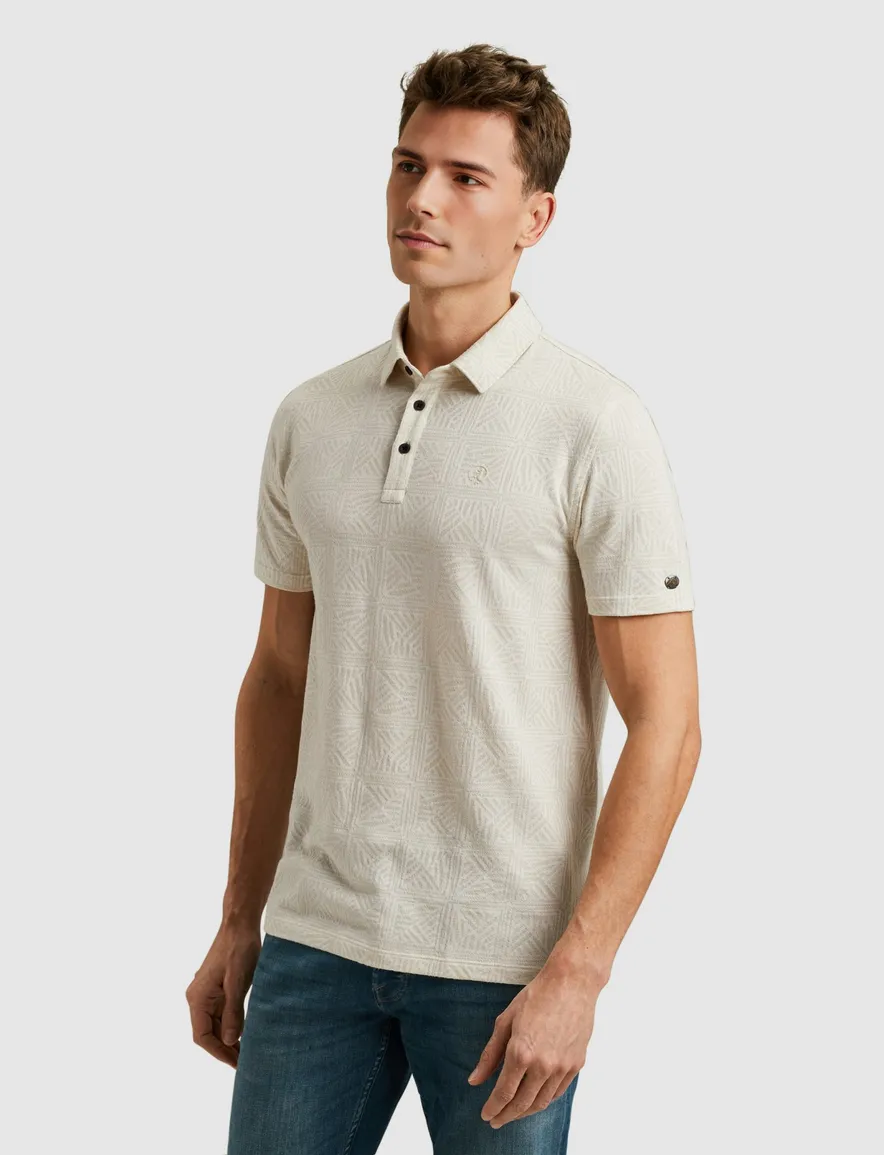 Cast Iron polo beige design korte mouw