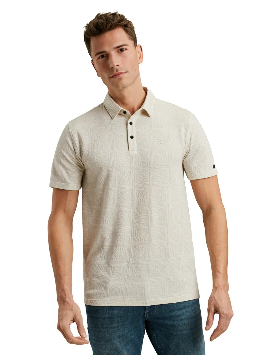 Cast Iron polo beige design korte mouw