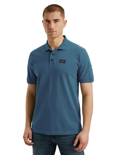 PME Legend PME Legend trackway polo blauw korte mouw