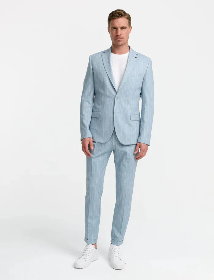 Zuitable DiNick mix en match colbert lichtblauw gestreept