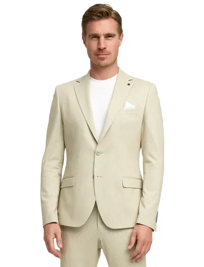 Zuitable colbert DiNick beige gestreept