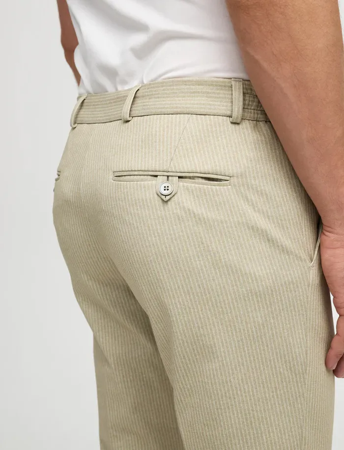 Zuitable pantalon DiSpartaflex chino beige gestreept