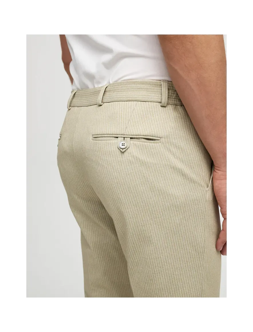 Zuitable pantalon DiSpartaflex chino beige gestreept