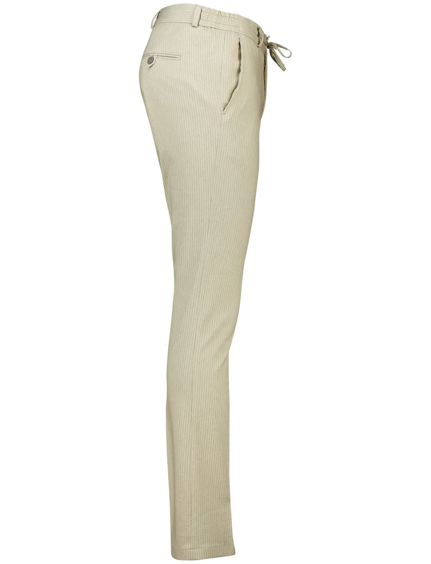 Zuitable pantalon DiSpartaflex chino beige gestreept