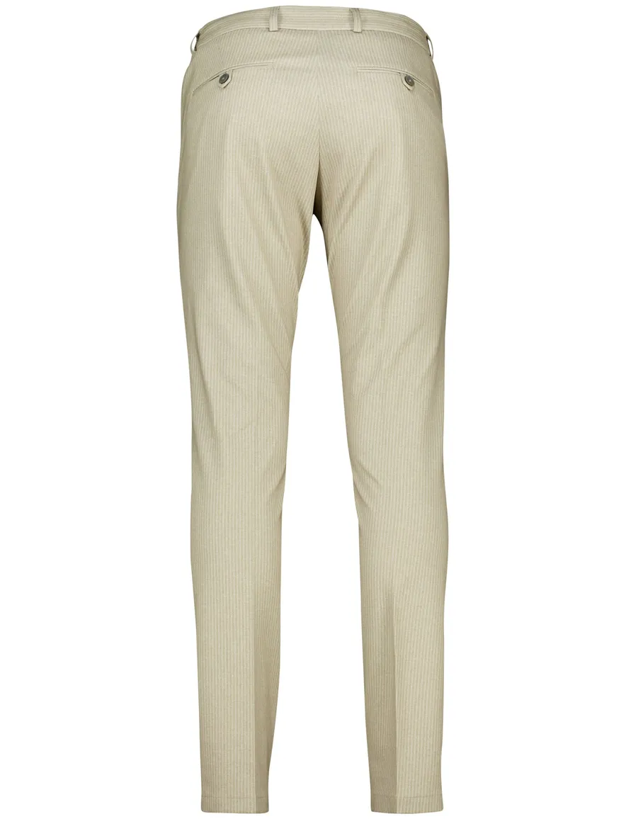 Zuitable pantalon DiSpartaflex chino beige gestreept