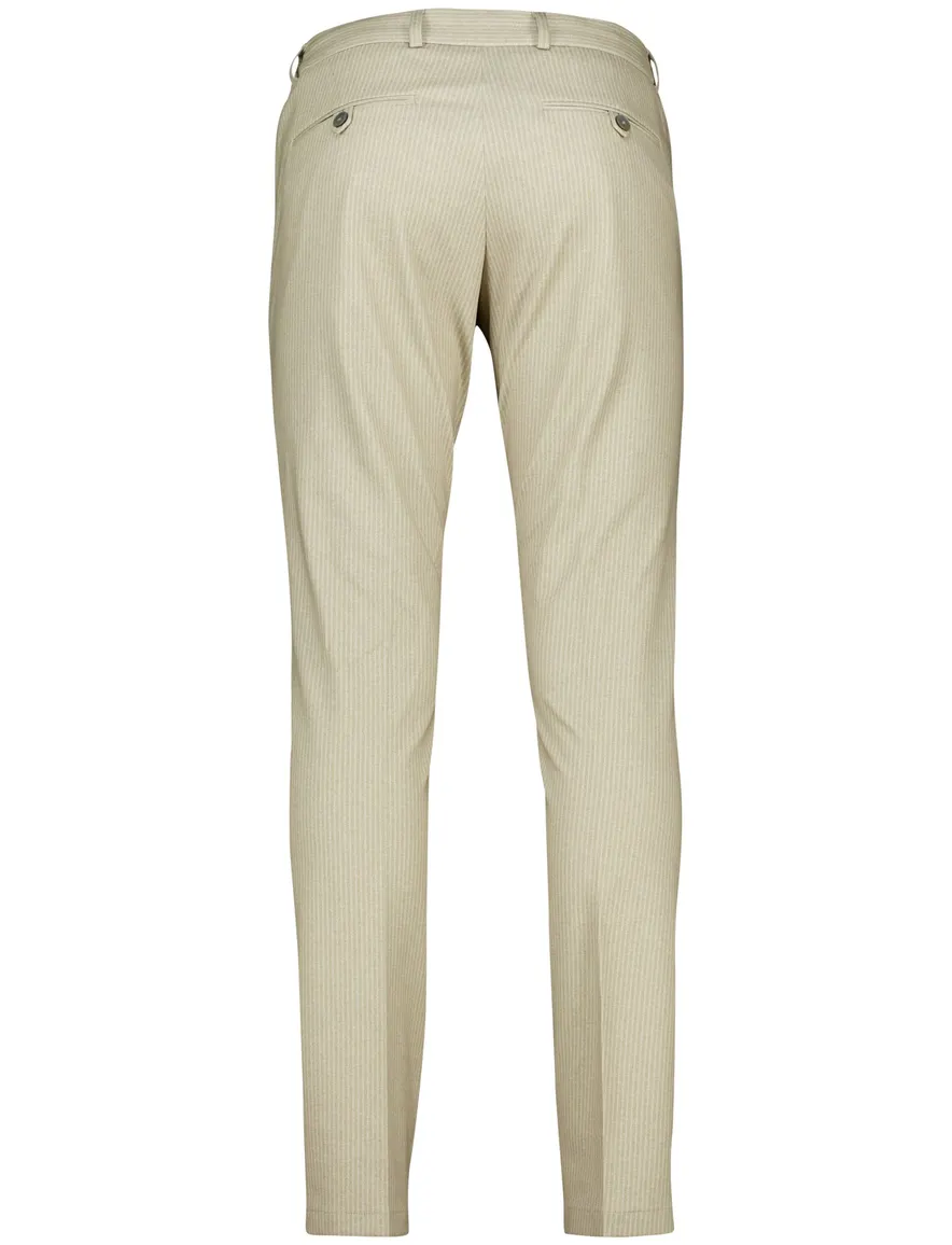 Zuitable pantalon DiSpartaflex chino beige gestreept