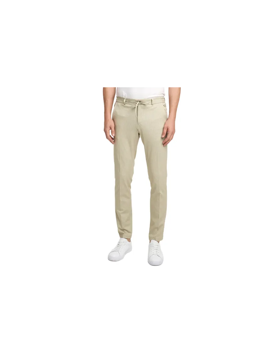 Zuitable pantalon DiSpartaflex chino beige gestreept