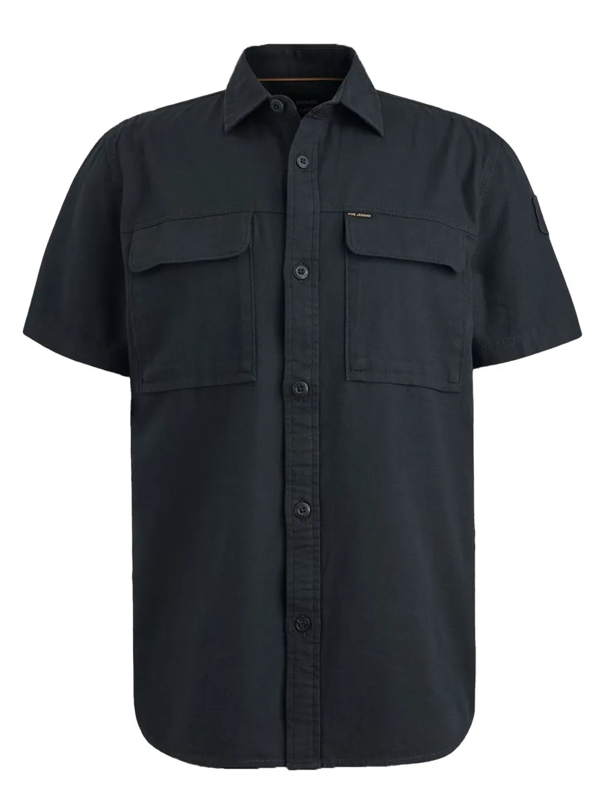 PME Legend overhemd donkerblauw korte mouw