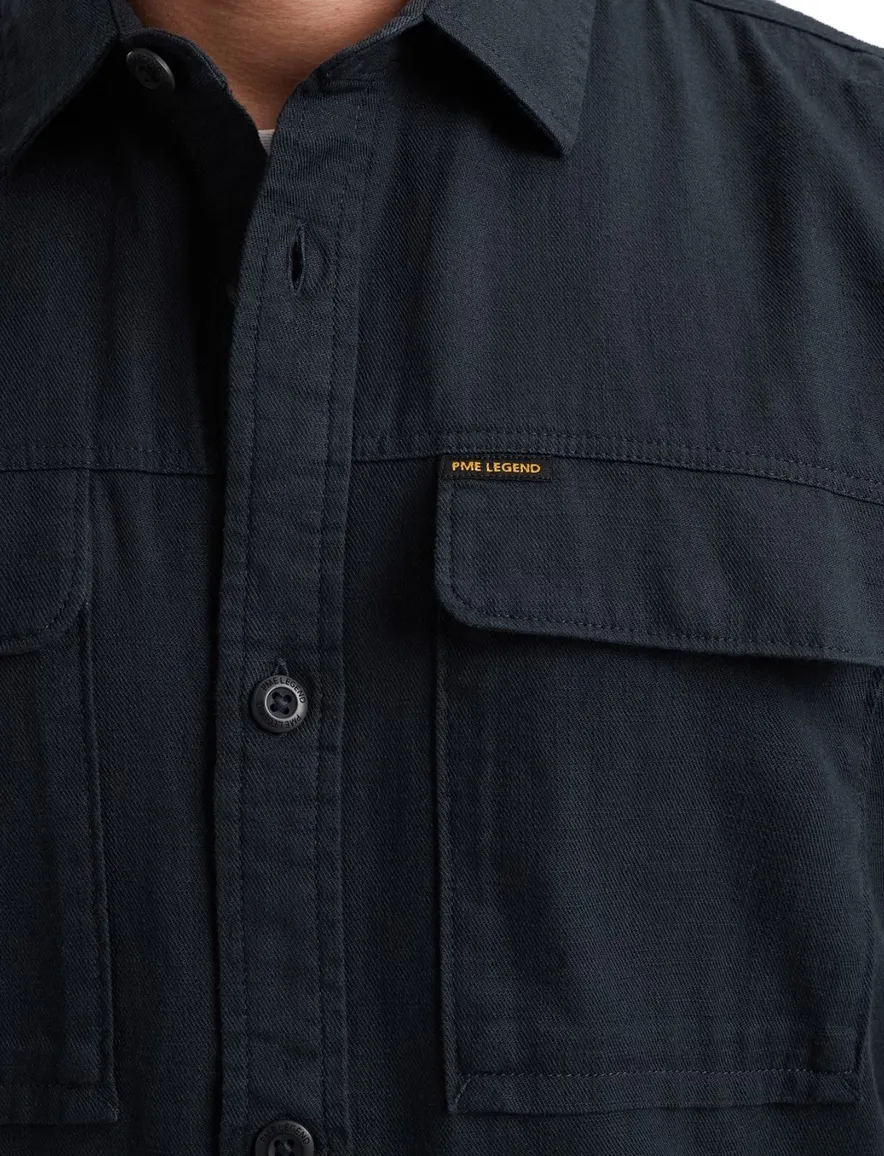 PME Legend overhemd donkerblauw korte mouw