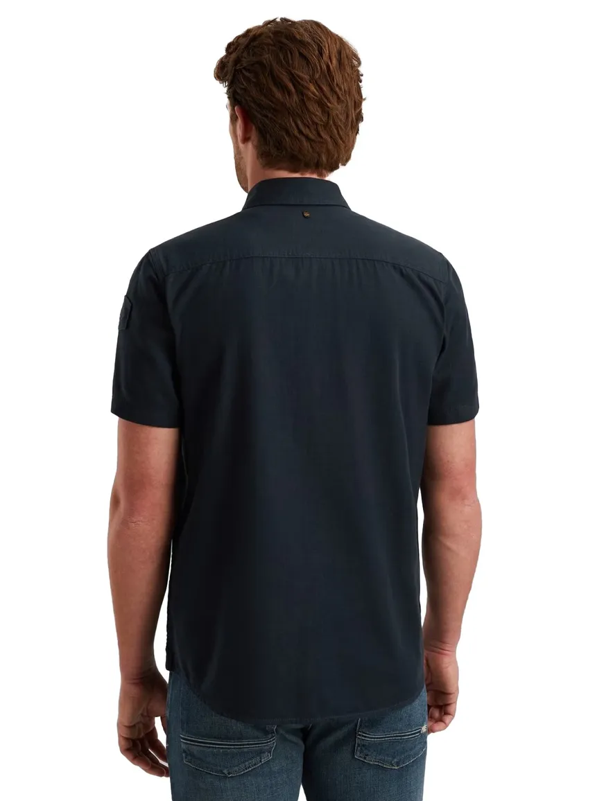 PME Legend overhemd donkerblauw korte mouw