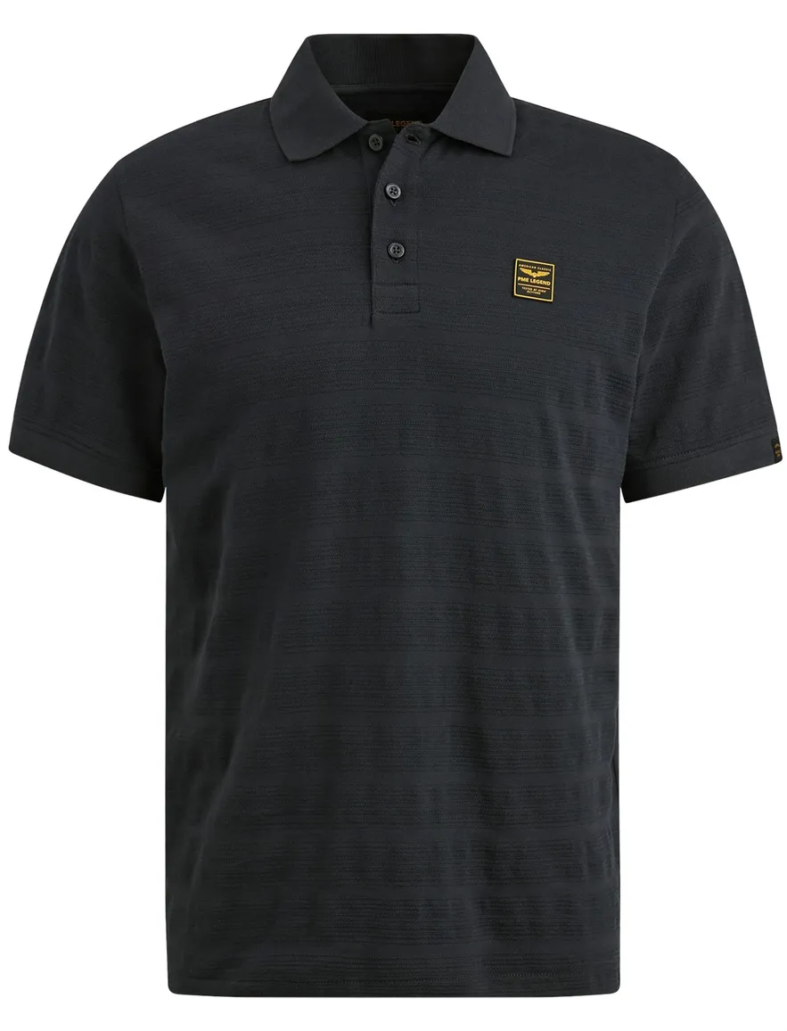 PME Legend polo korte mouw jersey donkerblauw gestreept