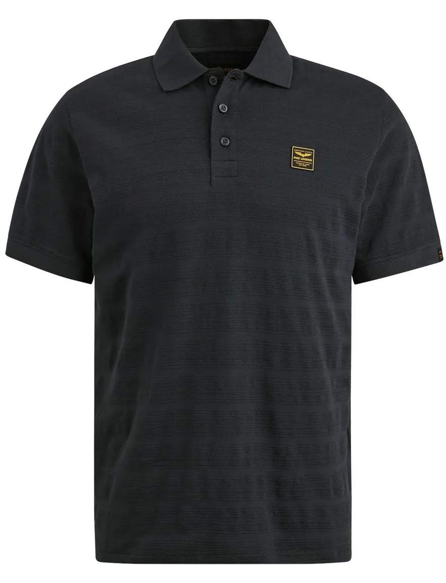 PME Legend polo korte mouw jersey donkerblauw gestreept