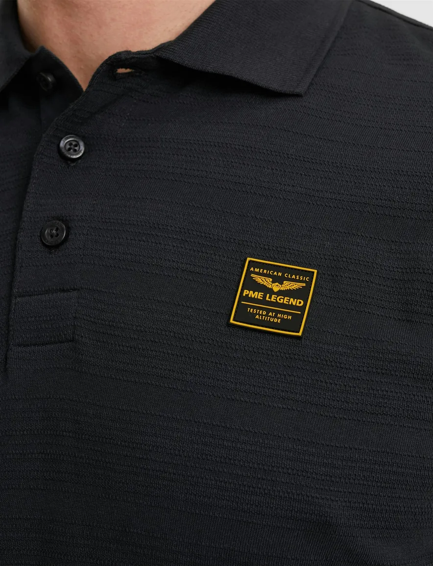 PME Legend polo korte mouw jersey donkerblauw gestreept