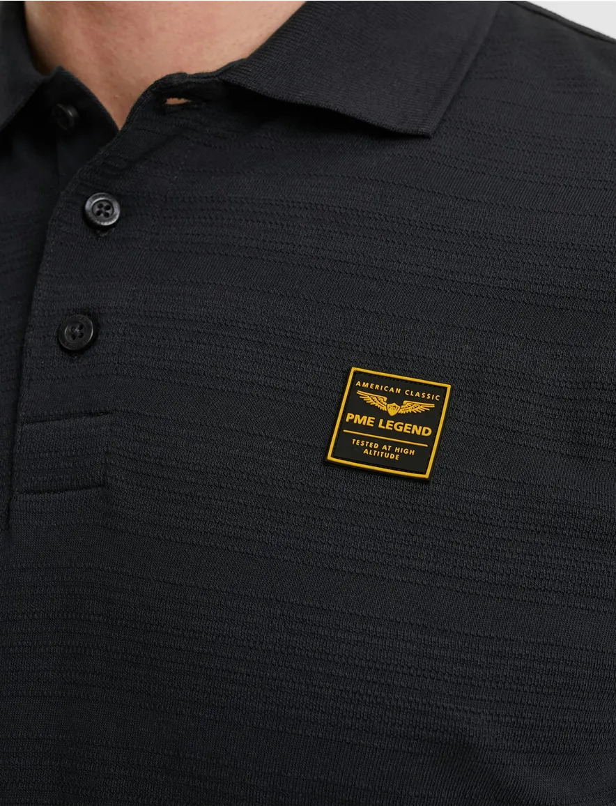 PME Legend polo korte mouw jersey donkerblauw gestreept