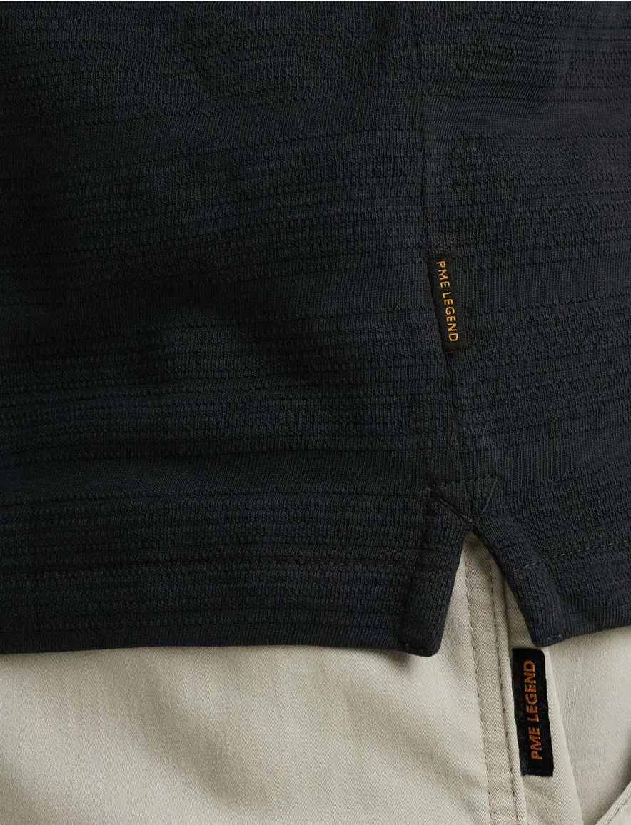PME Legend polo korte mouw jersey donkerblauw gestreept