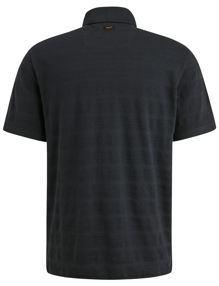 PME Legend polo korte mouw jersey donkerblauw gestreept