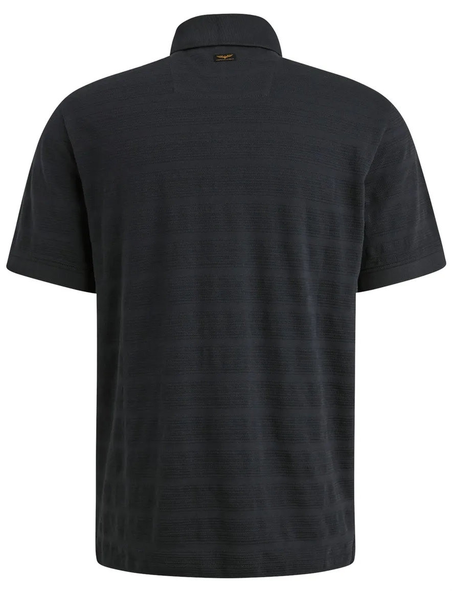 PME Legend polo korte mouw jersey donkerblauw katoen