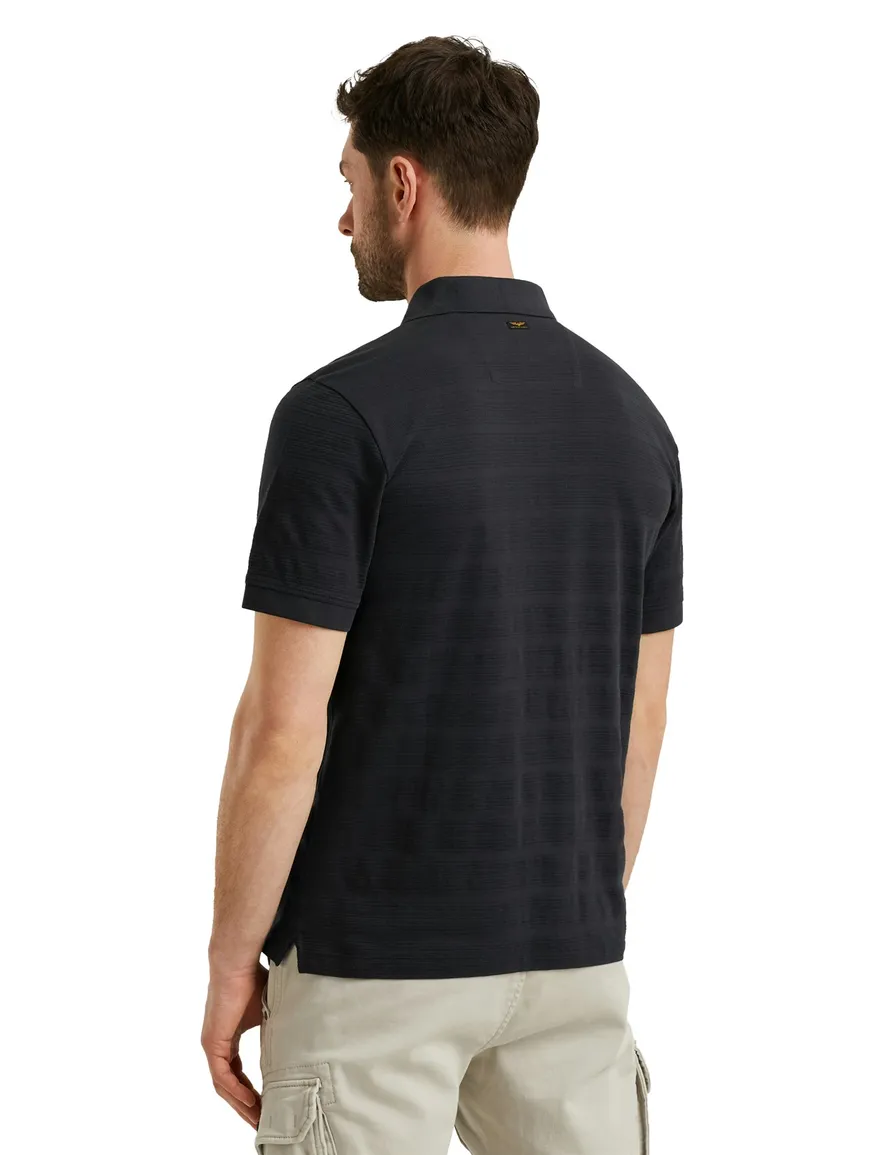 PME Legend polo korte mouw jersey donkerblauw gestreept