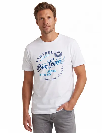 PME Legend PME Legend T-shirt ronde hals wit geprint