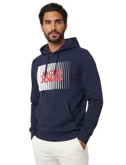 Jack & Jones Jack & Jones Plus Size hoodie donkerblauw met opdruk