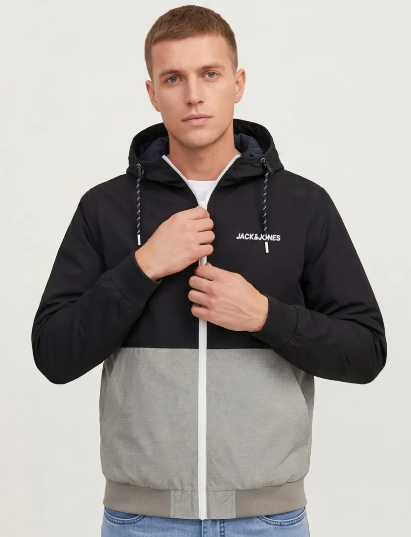 Plus Size Jack & Jones zomerjas navy grijs