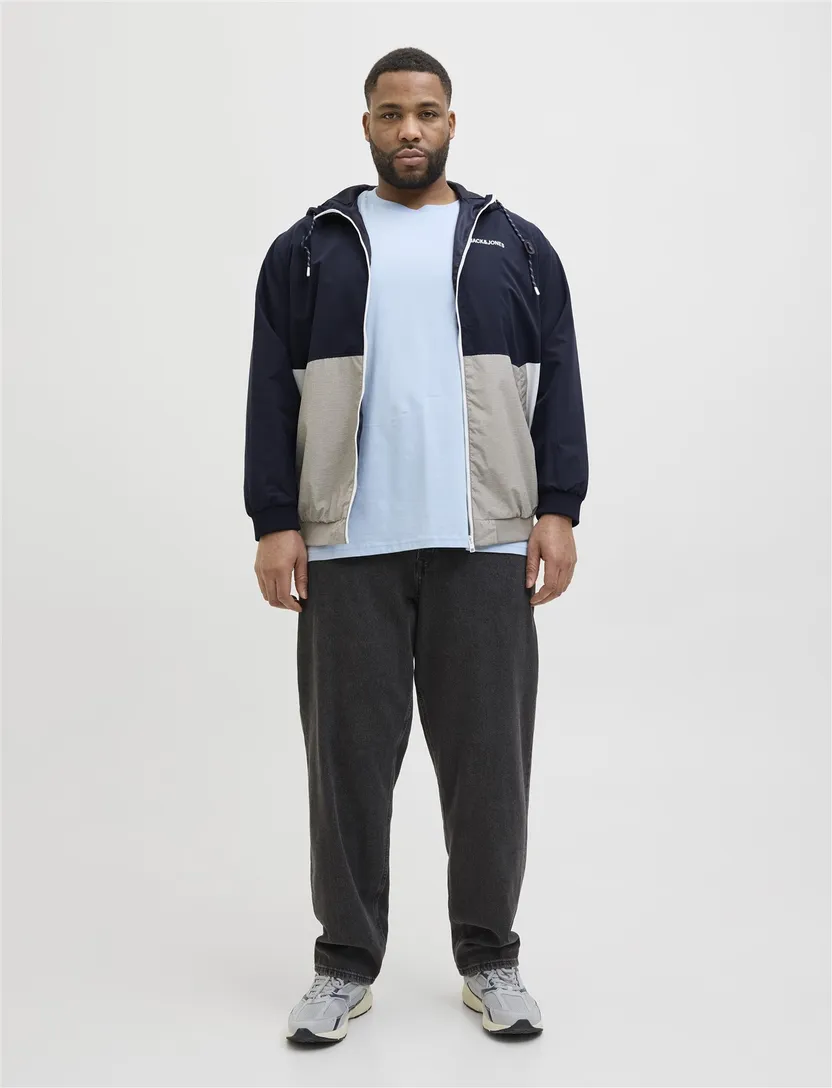 Plus Size Jack & Jones zomerjas navy grijs