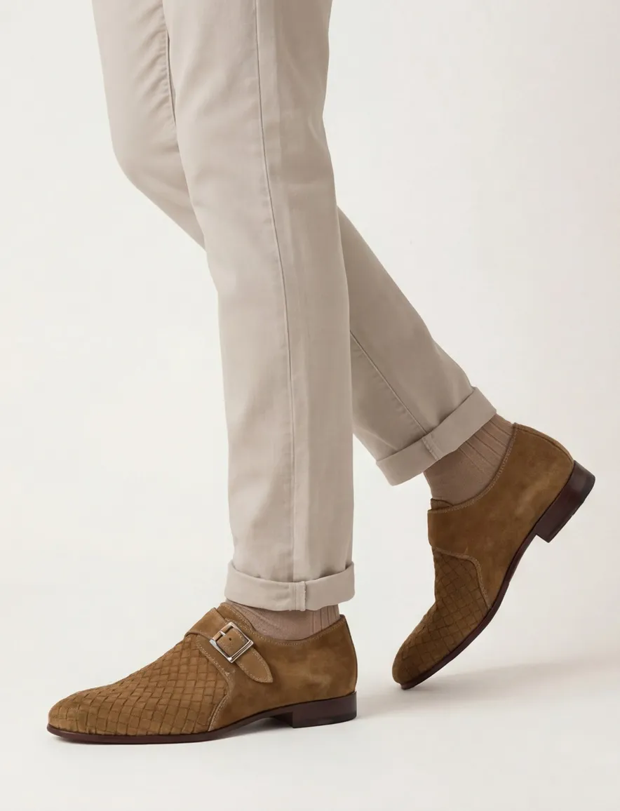 Magnanni lage nette schoenen bruin met gesp