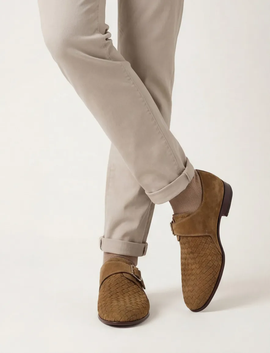 Magnanni lage nette schoenen bruin met gesp