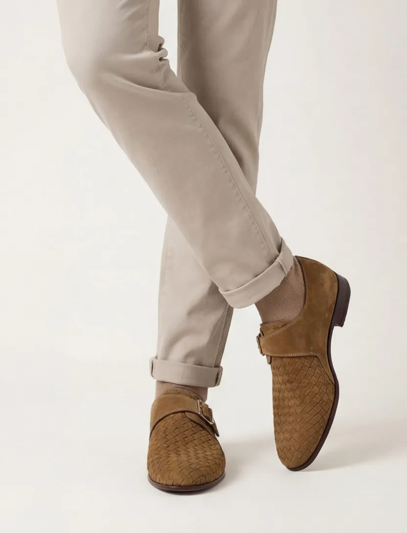 Magnanni nette schoenen bruin met gesp suede leer