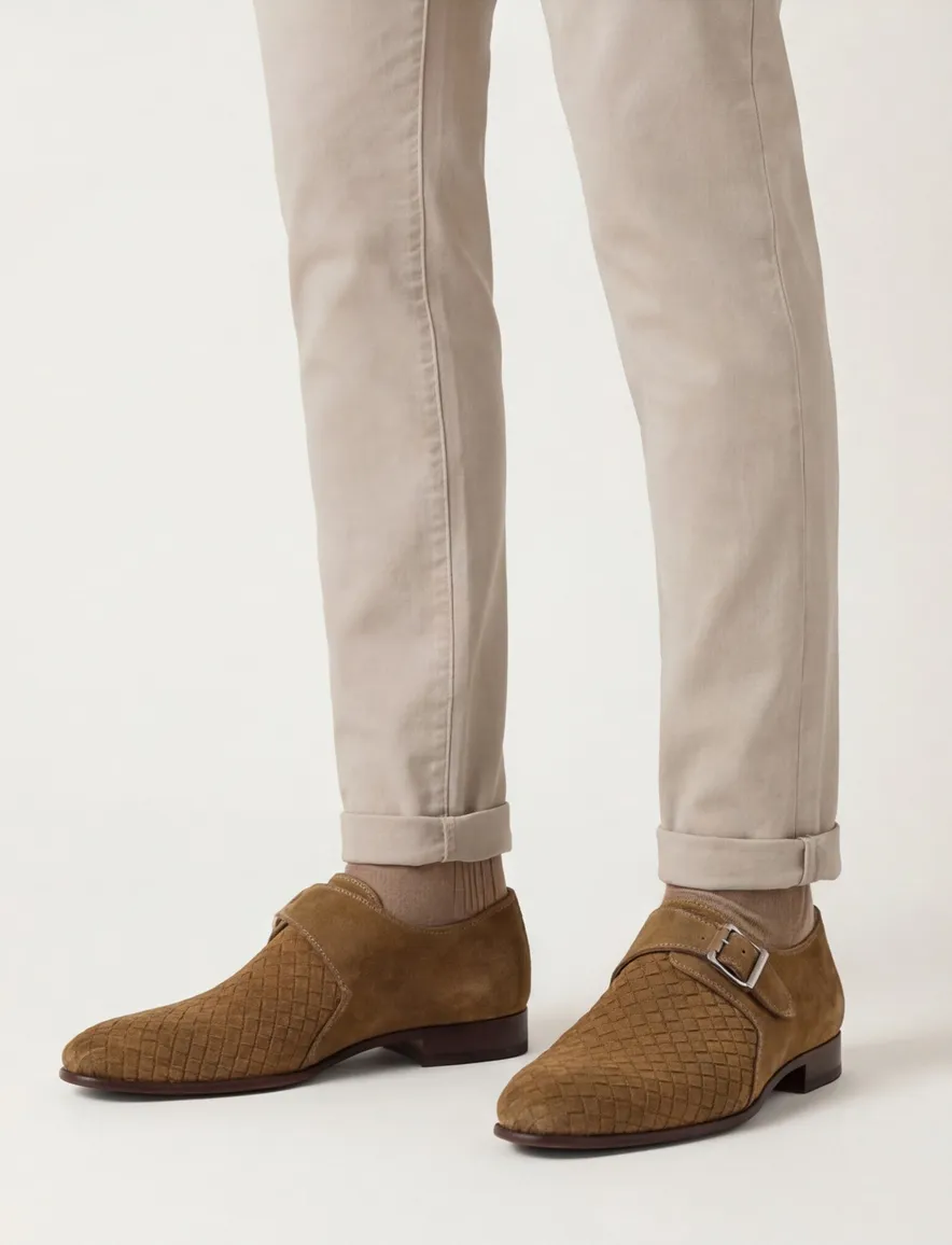 Magnanni lage nette schoenen bruin met gesp