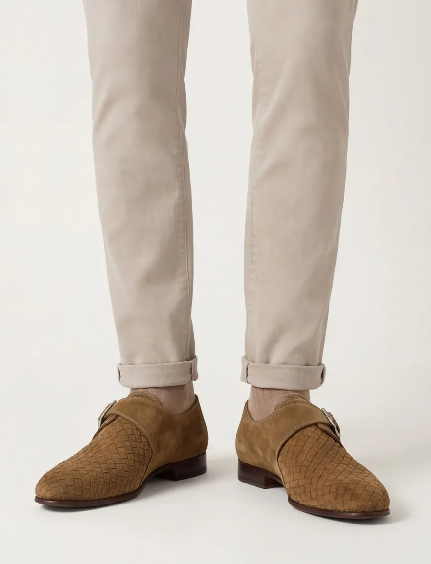 Magnanni lage nette schoenen bruin met gesp