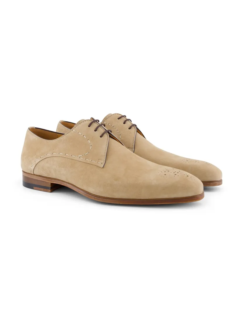Magnanni suede veterschoenen beige effen