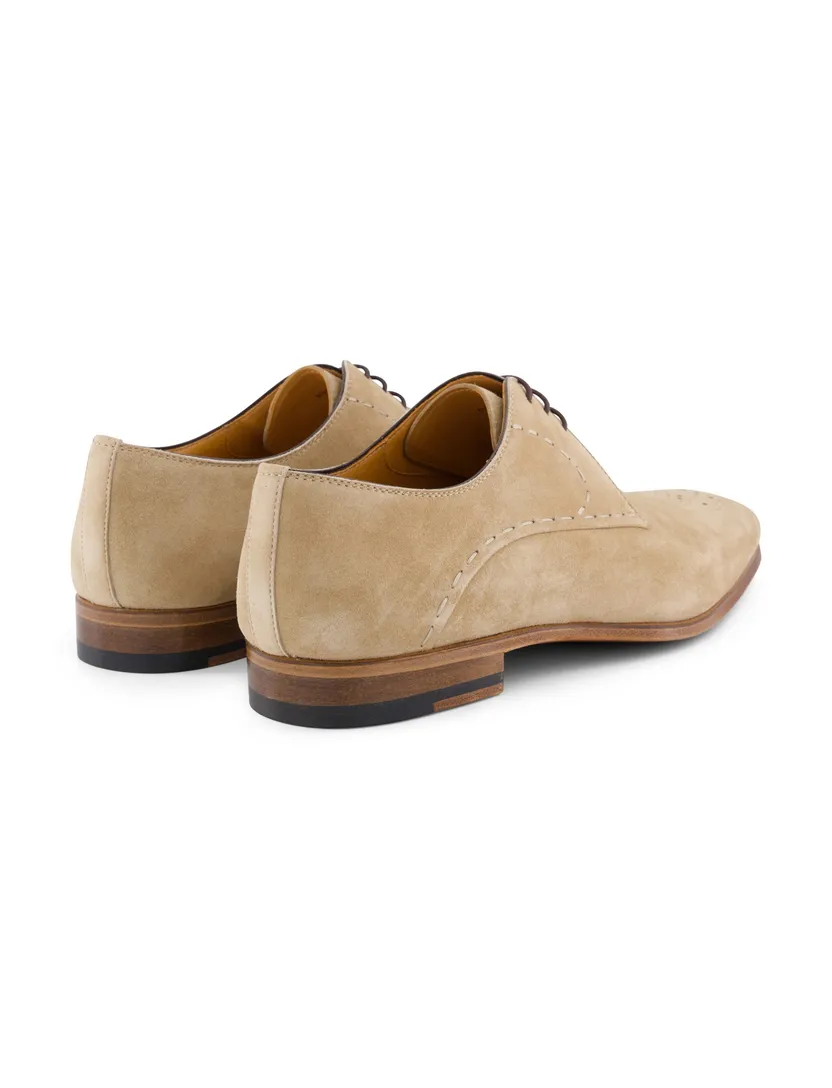 Magnanni suede veterschoenen beige effen
