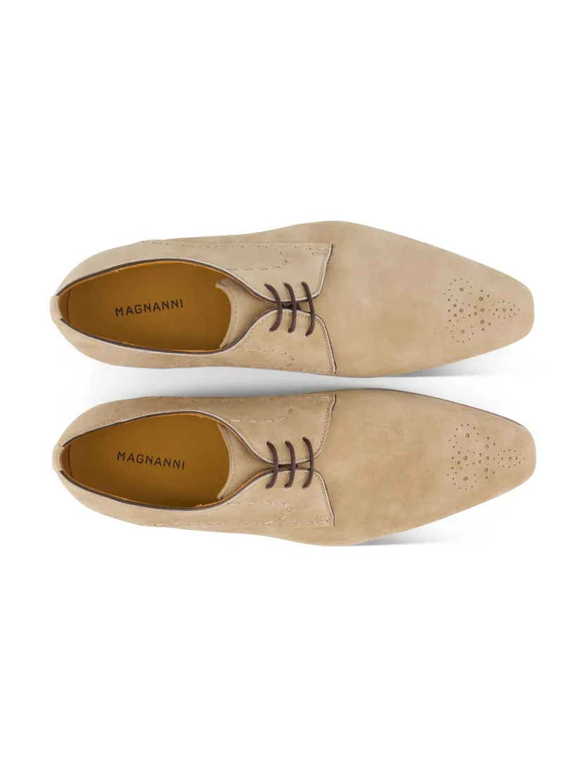 Magnanni suede veterschoenen beige effen