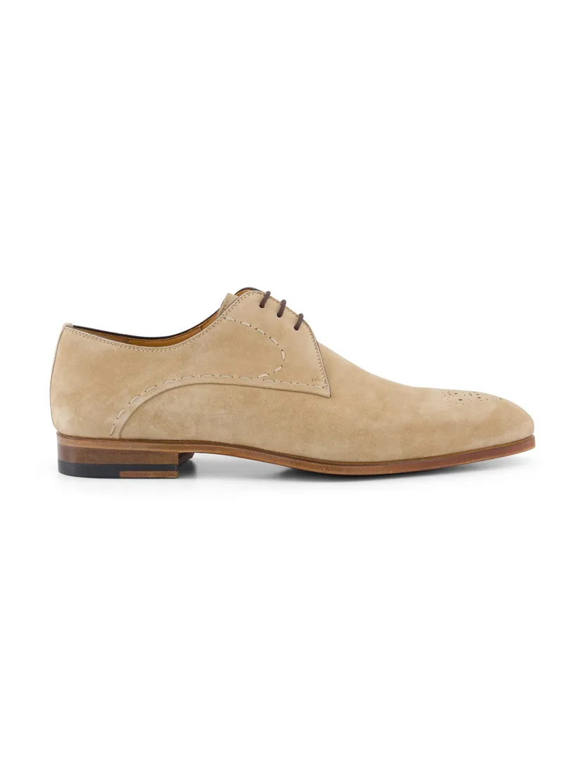 Magnanni suede veterschoenen beige effen