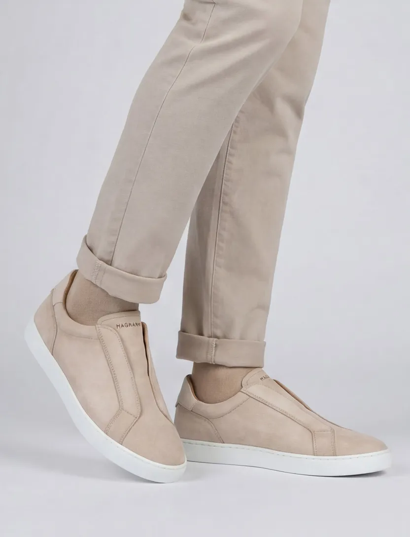 Magnanni sneakers beige effen leer