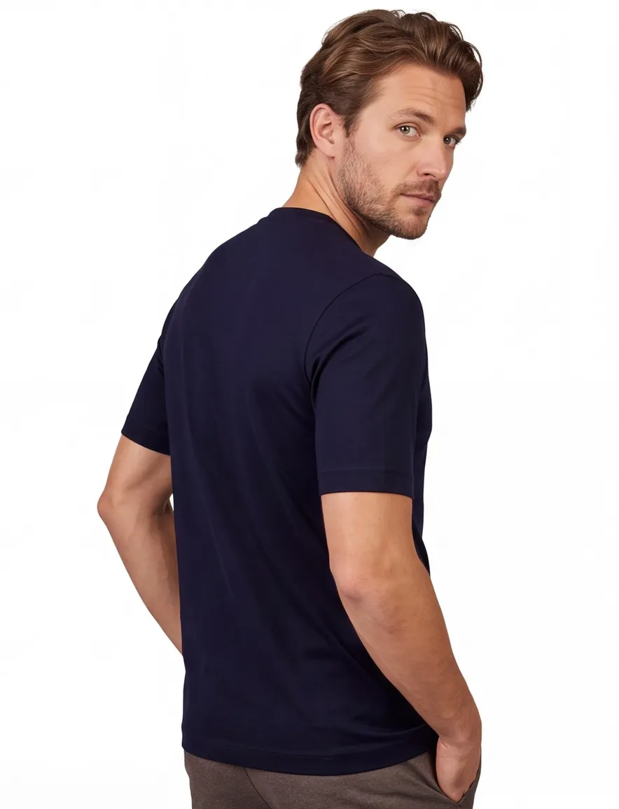 Desoto Luxury Two Ply t-shirt donkerblauw