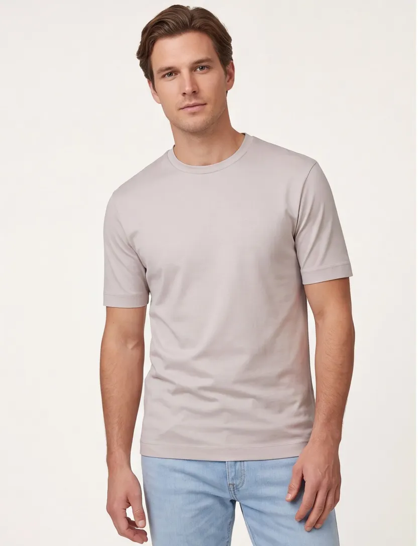 Desoto Luxury Two Ply t-shirt grijs effen