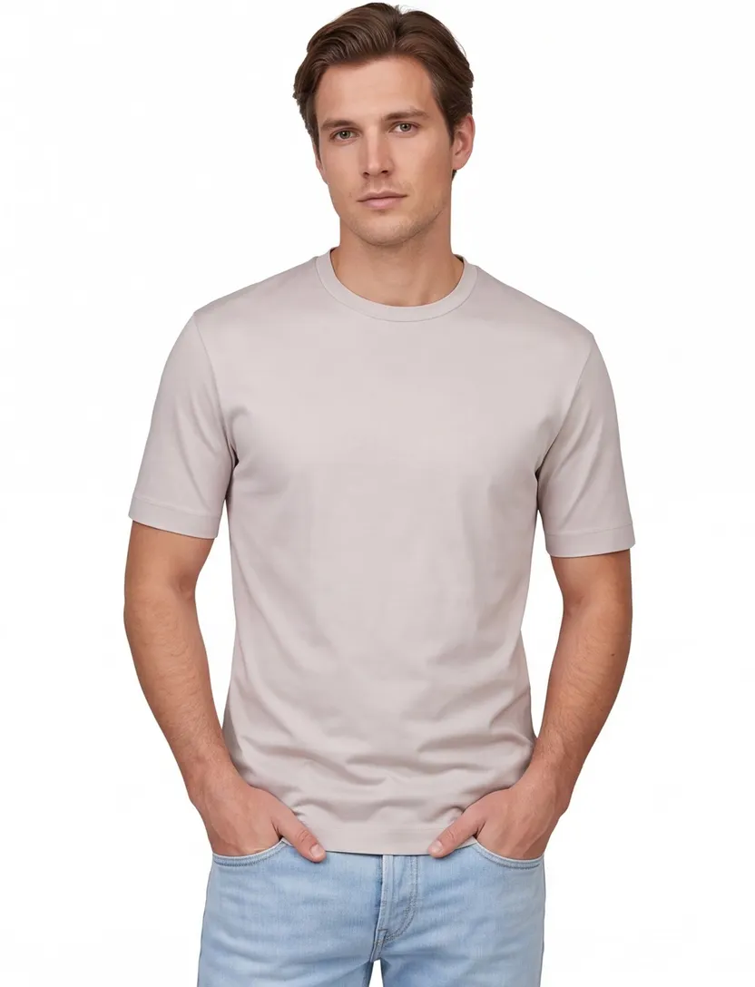 Desoto Luxury Two Ply t-shirt grijs effen