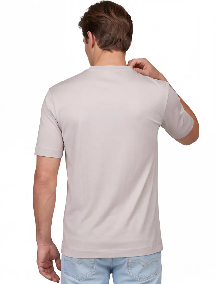 Desoto Luxury Two Ply t-shirt grijs effen