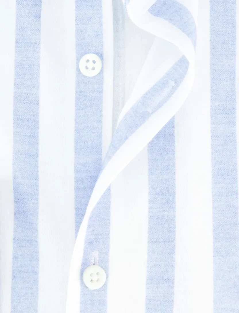 Desoto luxury line slanke fit wit licht blauw gestreept