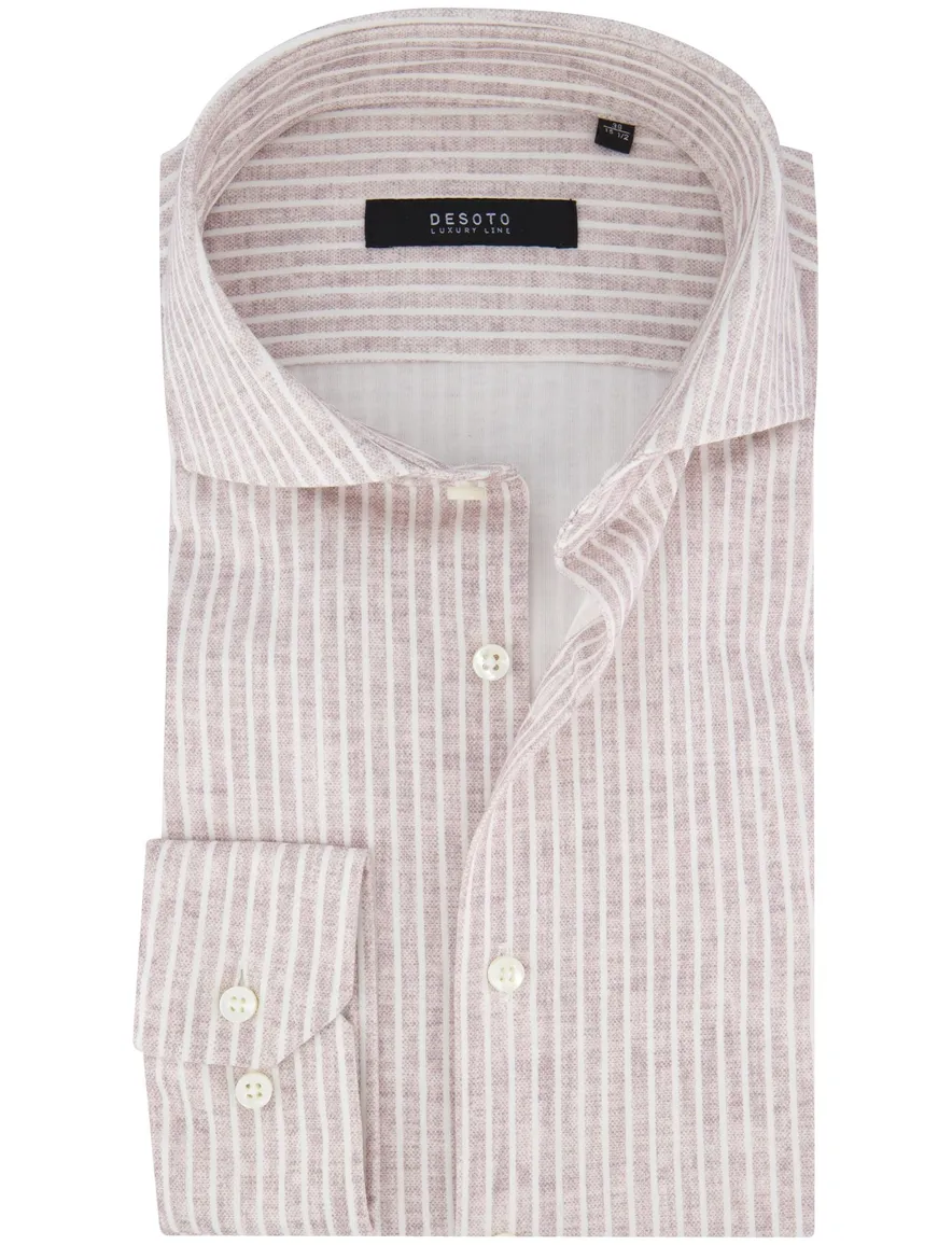 Desoto Luxury line bruin gestreept jersey