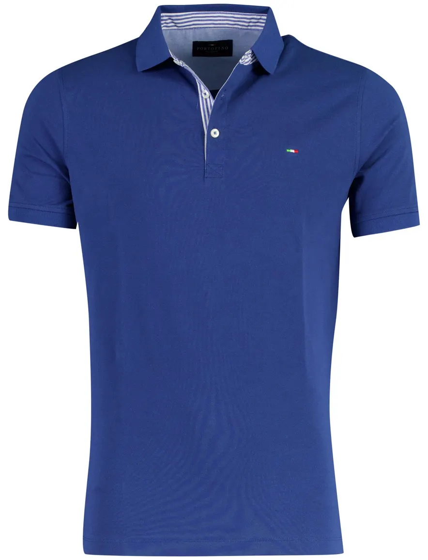Portofino poloshirt v-hals donkerblauw stretch