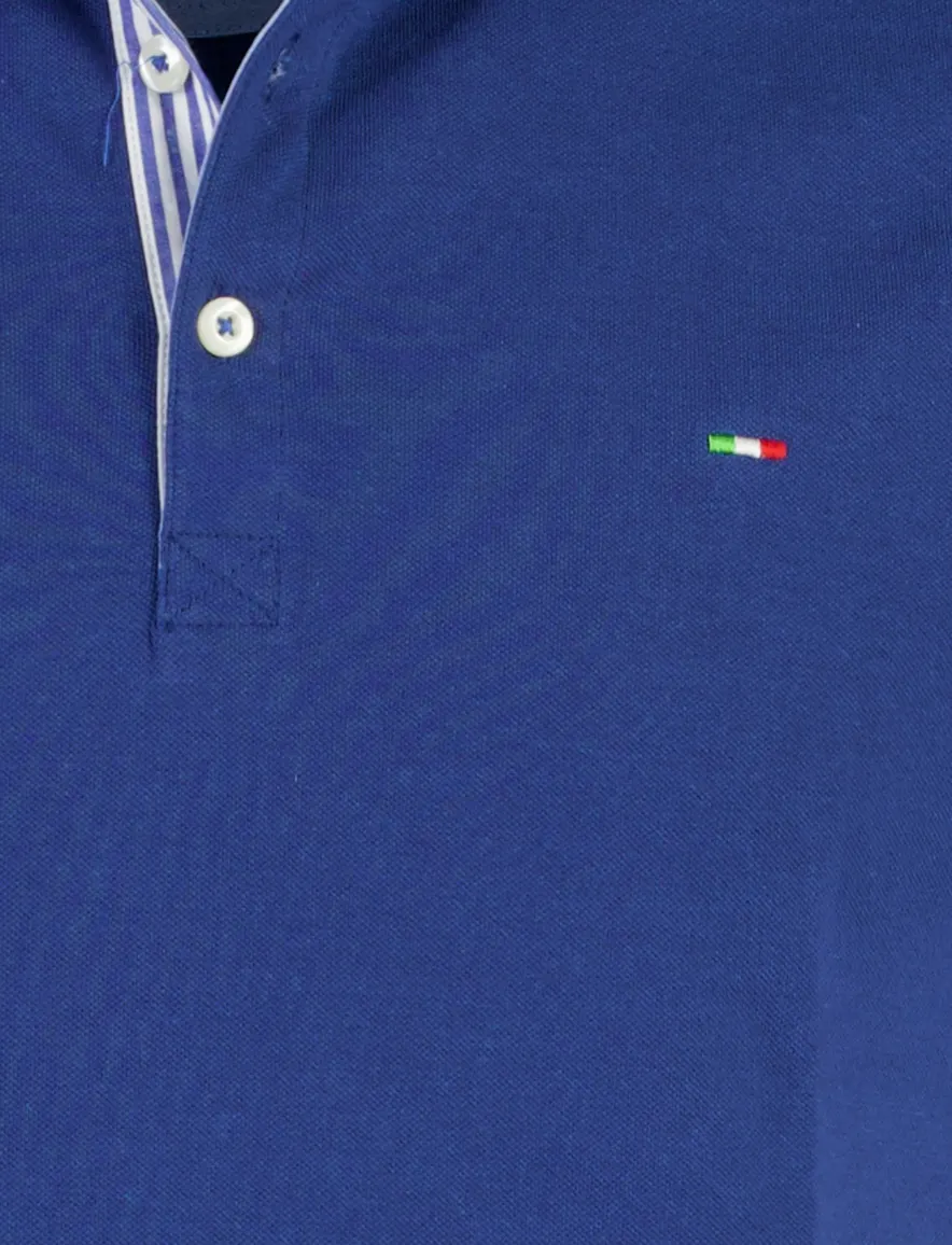 Portofino poloshirt v-hals donkerblauw stretch