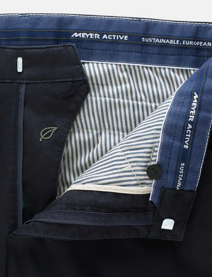 Meyer Dublin katoenen broek donkerblauw normale fit