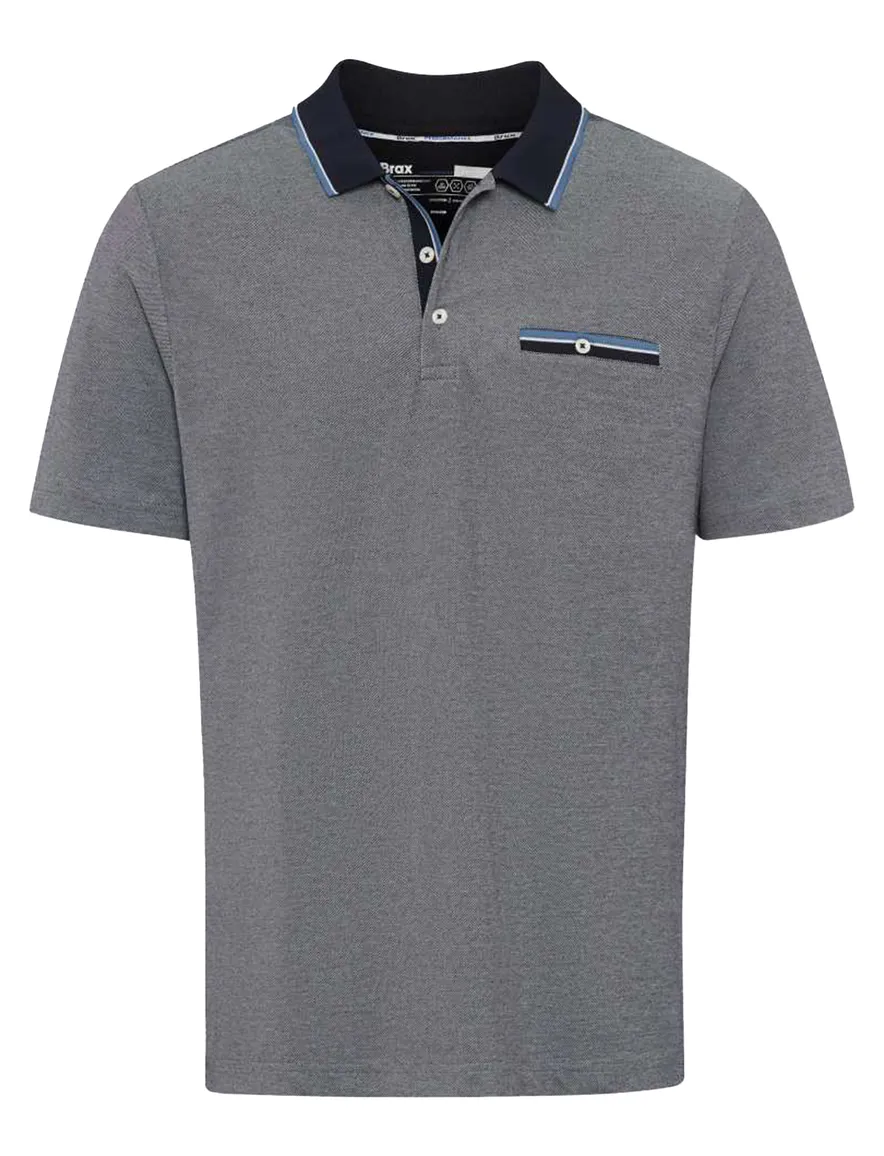 Brax polo donkerblauw katoen