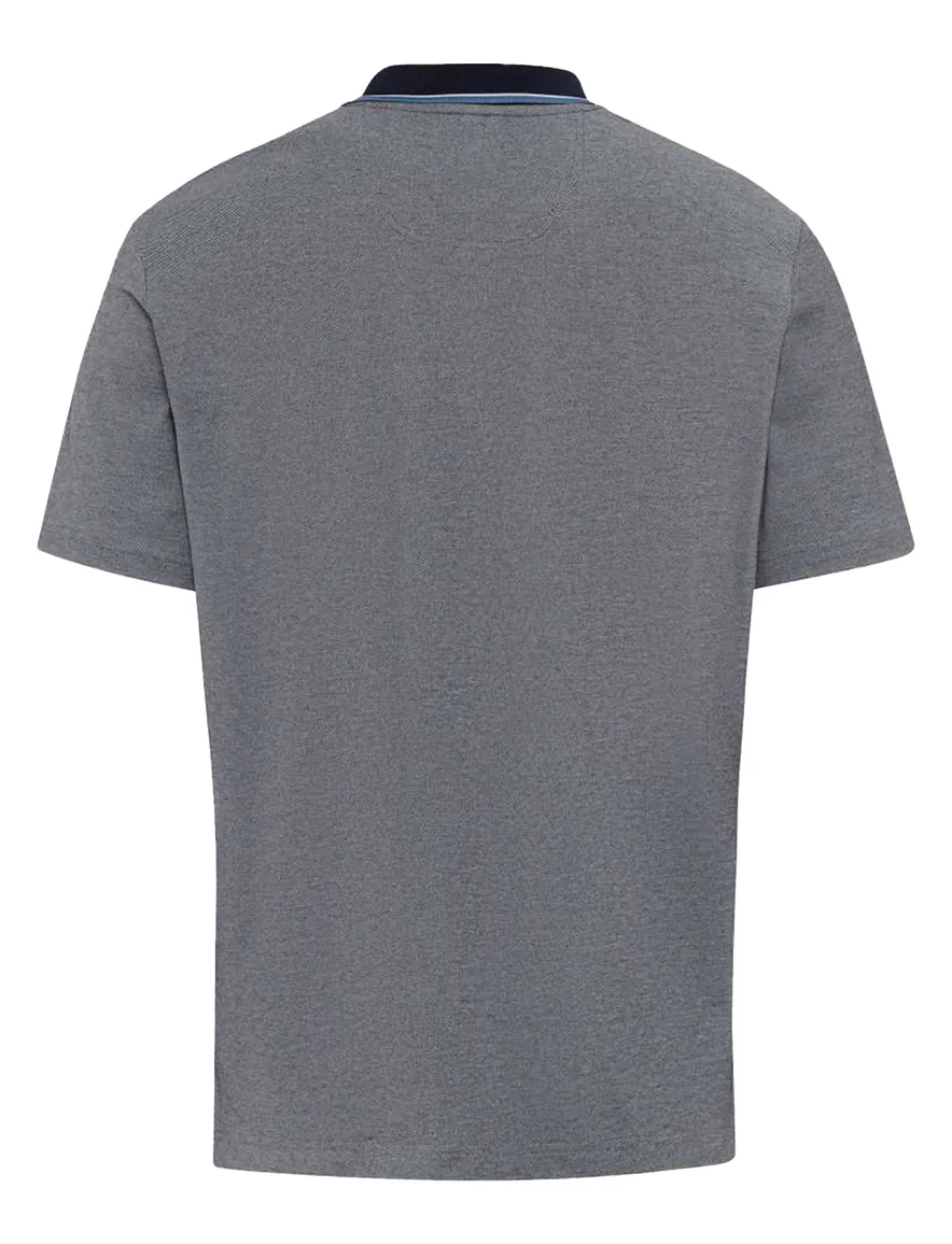Brax polo donkerblauw katoen effen