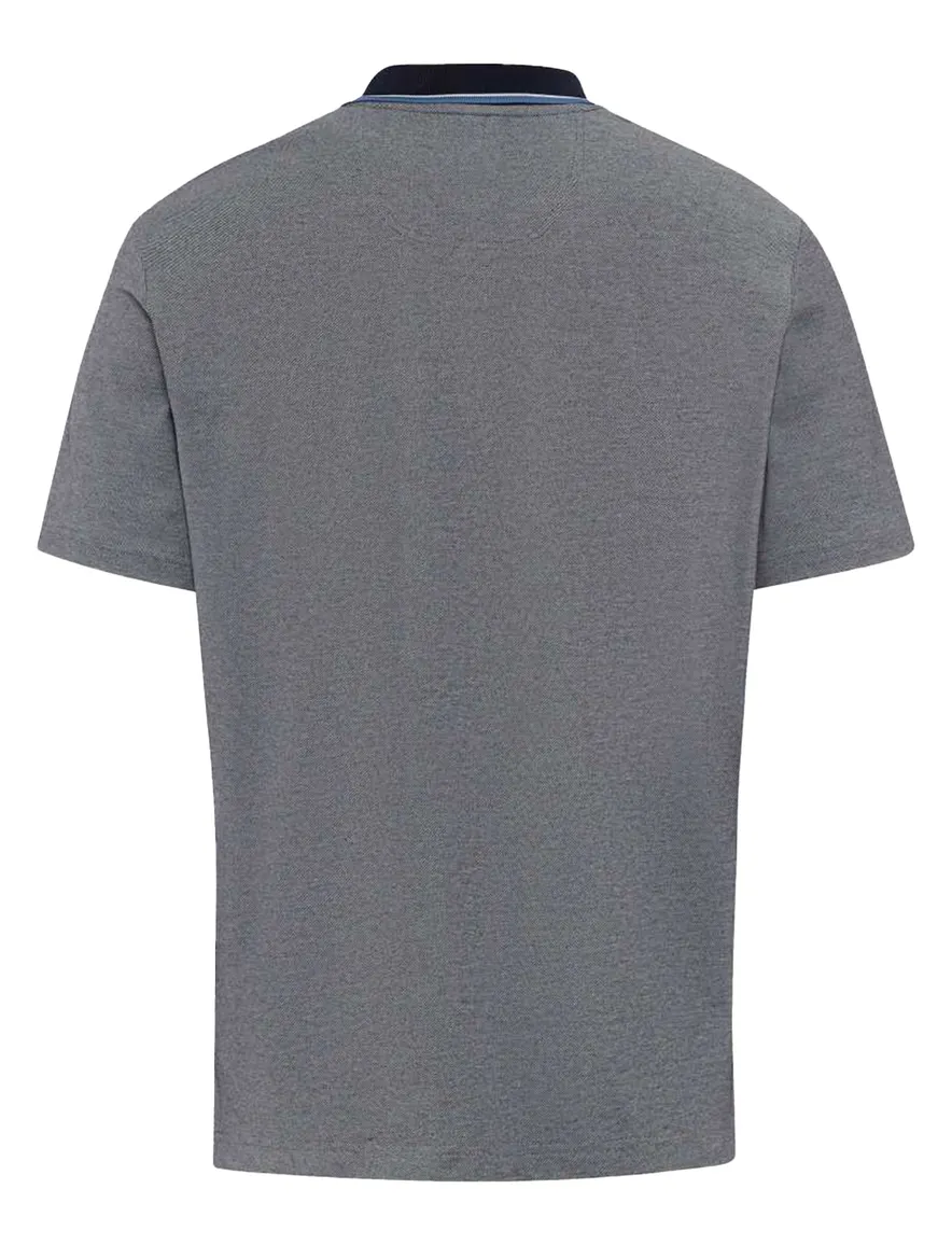 Brax polo donkerblauw katoen effen