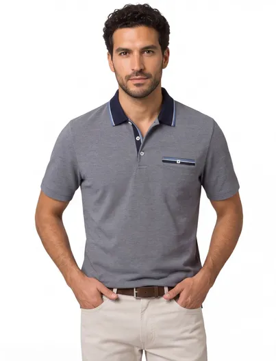 Brax Brax polo donkerblauw katoen effen