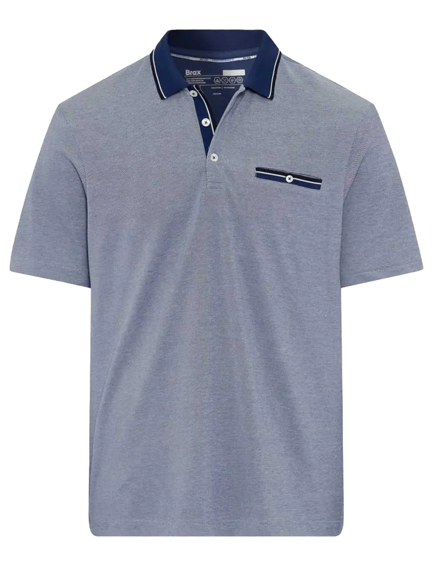 Brax polo blauw korte mouw